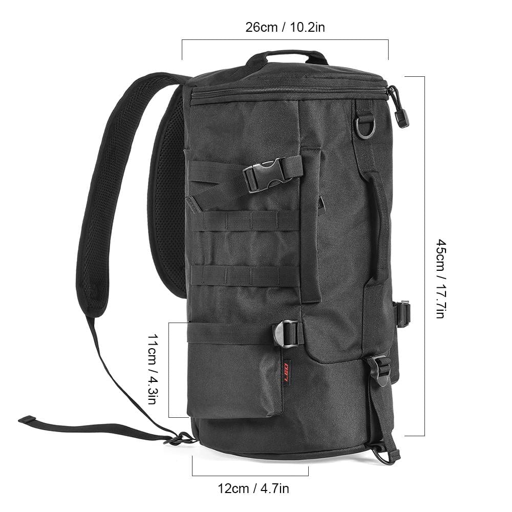 Mochila para aparejos de pesca con organizador de cajas de aparejos y caña