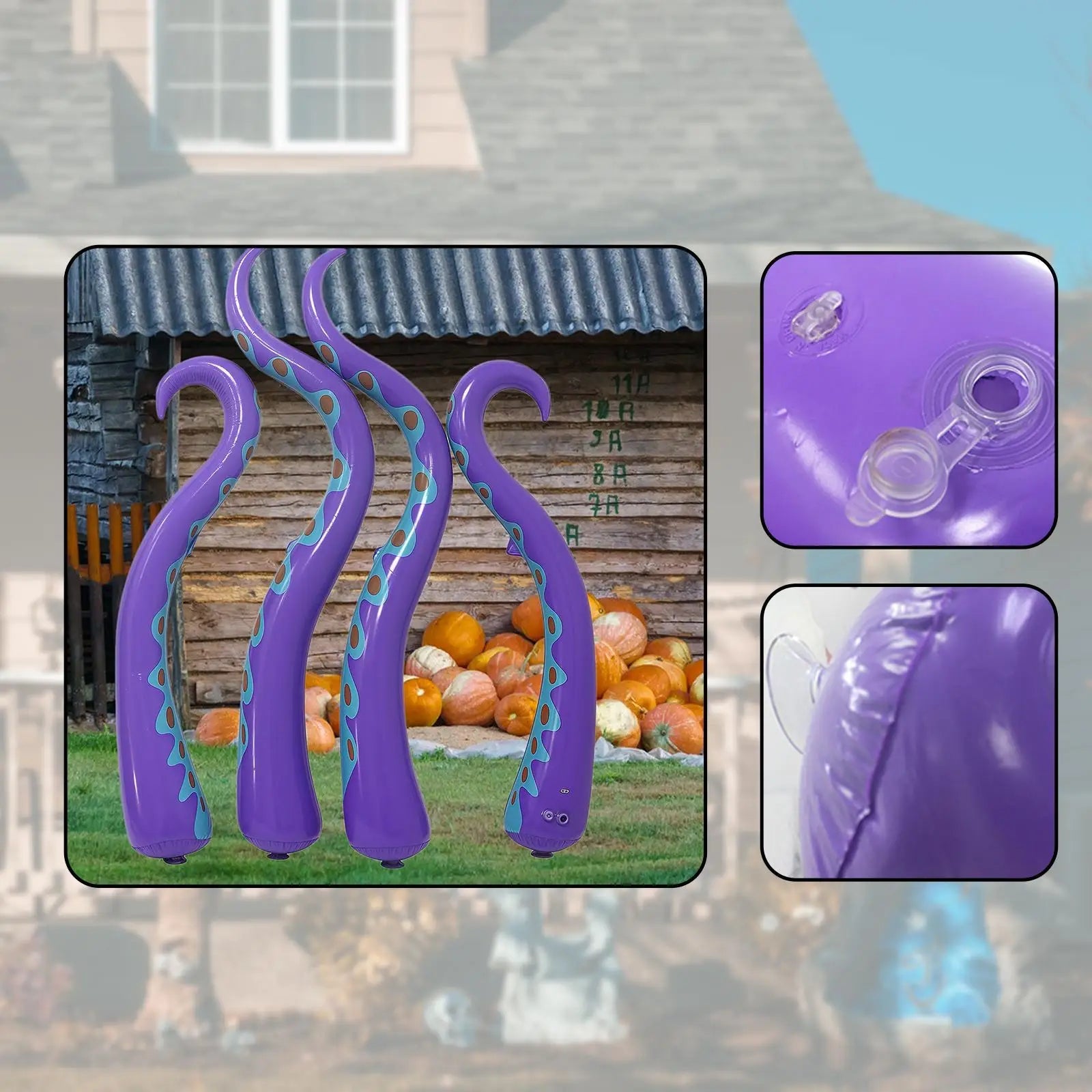 Enormes tentáculos de pulpo inflables, decoraciones de Halloween aterradoras