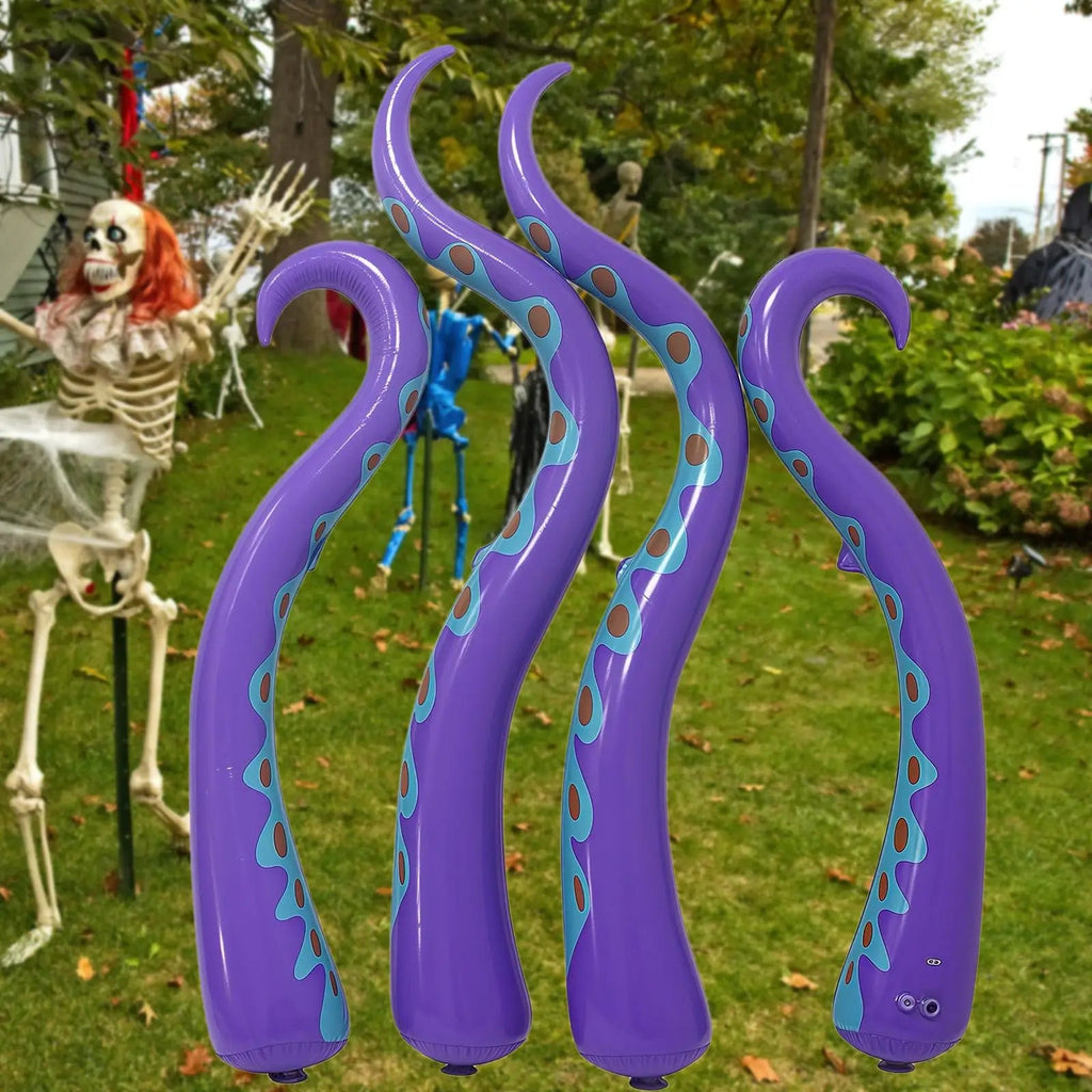 Enormes tentáculos de pulpo inflables, decoraciones de Halloween aterradoras