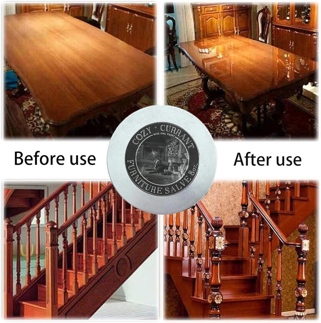 Bálsamo y cepillo para muebles de cuero y madera