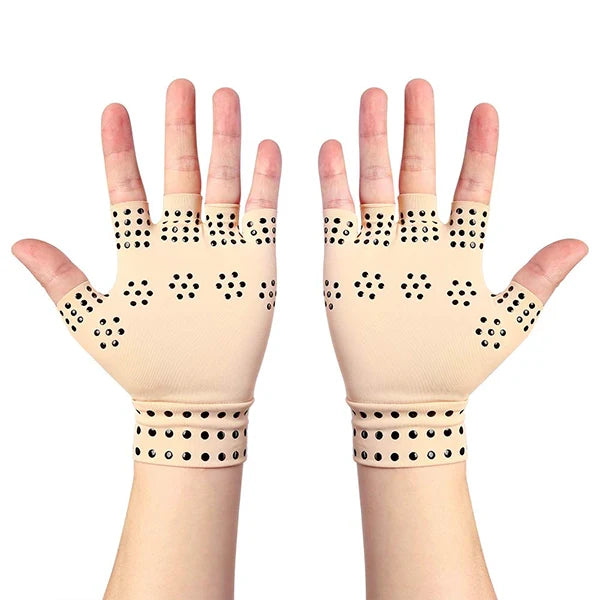 Guantes magnéticos de compresión sin dedos para la artritis