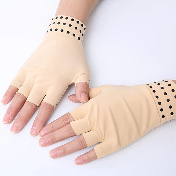 Guantes magnéticos de compresión sin dedos para la artritis