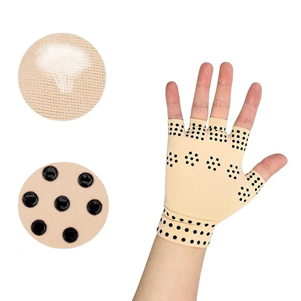 Guantes magnéticos de compresión sin dedos para la artritis