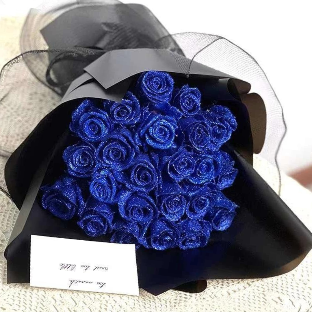 Decoración de regalo Rosa con purpurina
