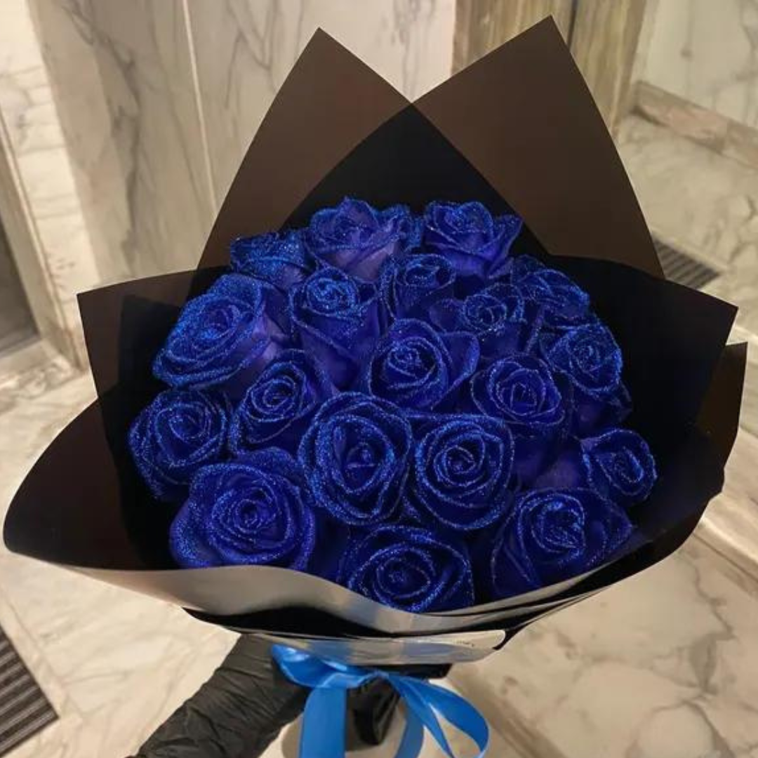 Decoración de regalo Rosa con purpurina