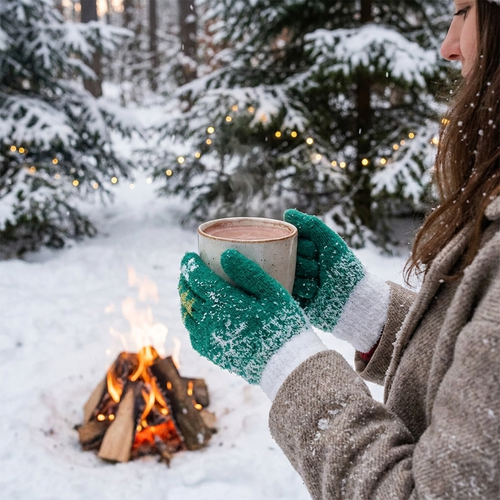 Festive Fleece Gloves lifestyle