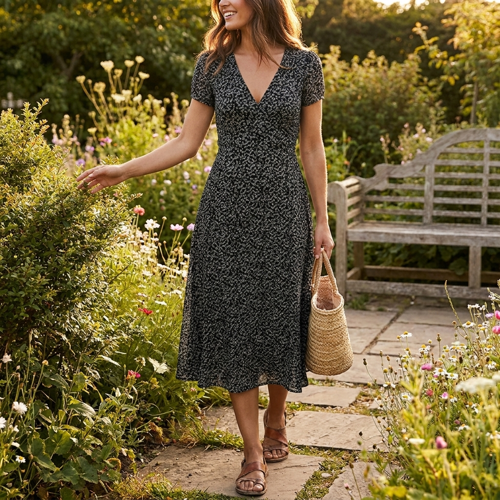 Floral Chiffon Dress lifestyle