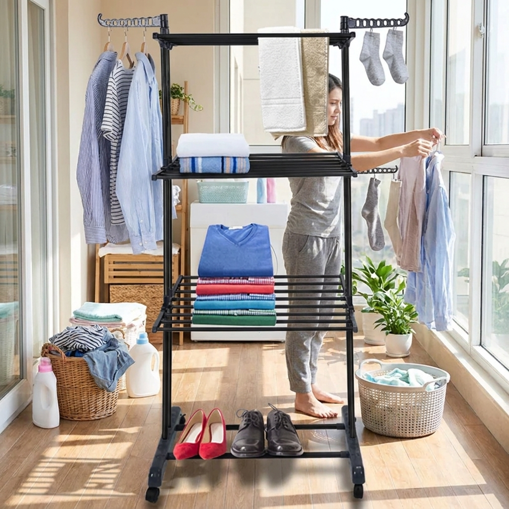 Foldable Clothes Drying Rack lifestyle