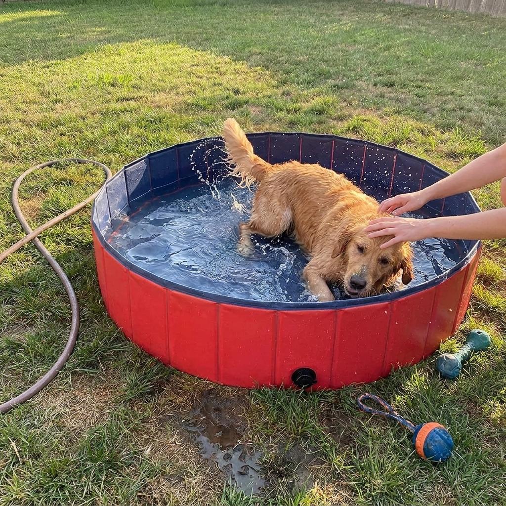 Foldable Dog Pool lifestyle