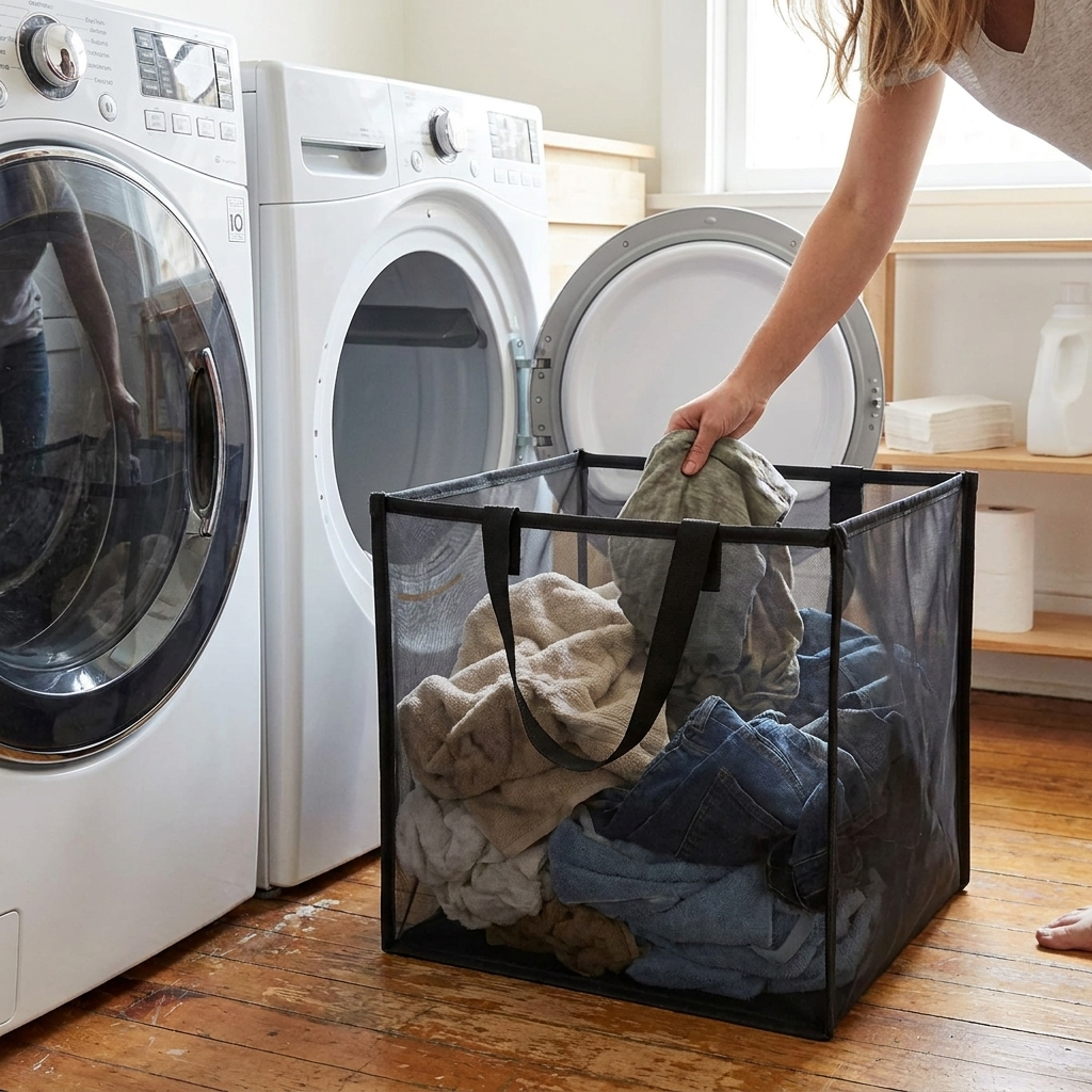 Foldable Mesh Laundry Hamper lifestyle