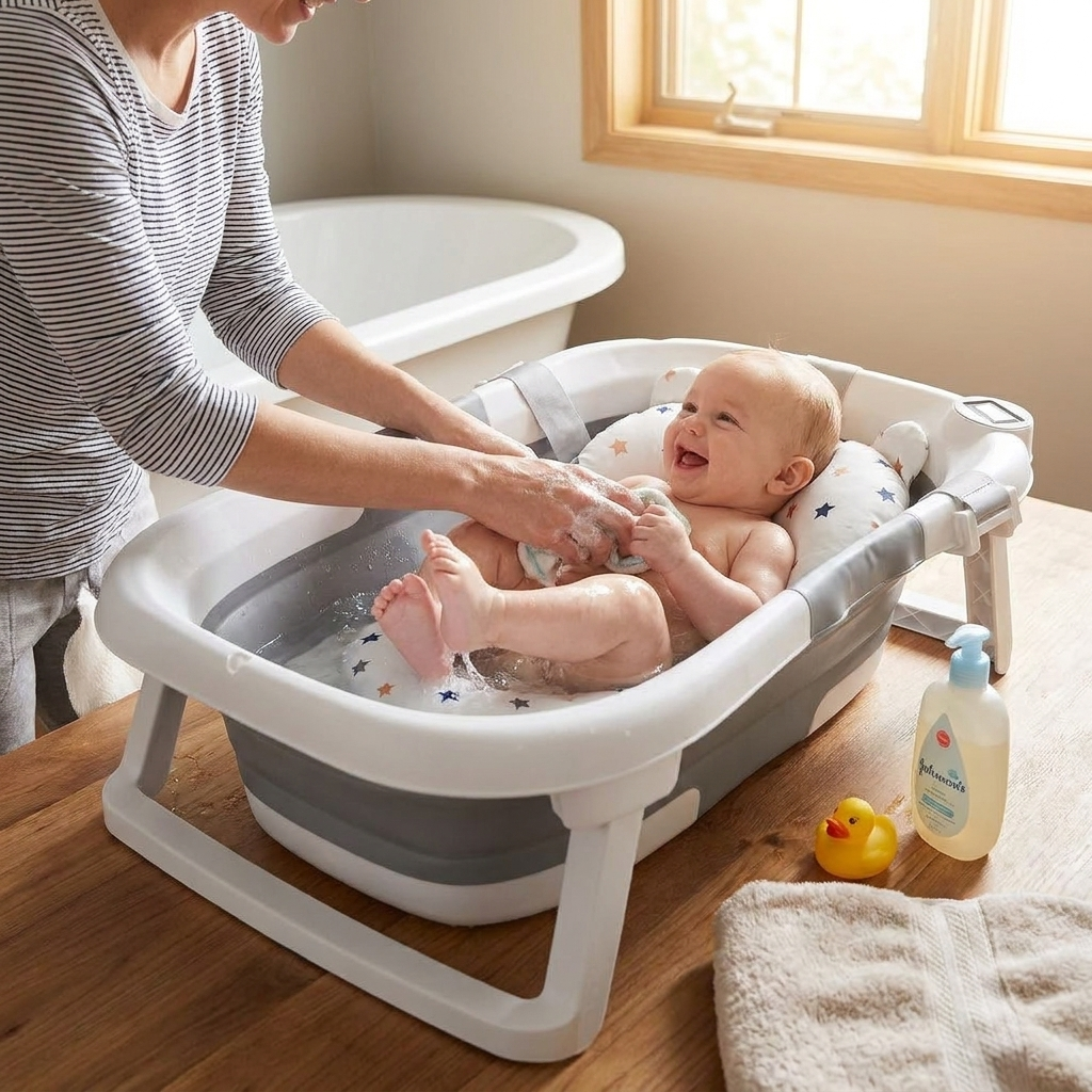 Foldable Newborn Bathing Tub lifestyle