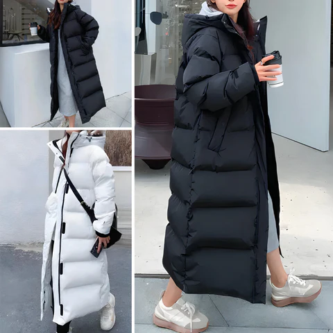 Chaqueta larga elegante y cortavientos