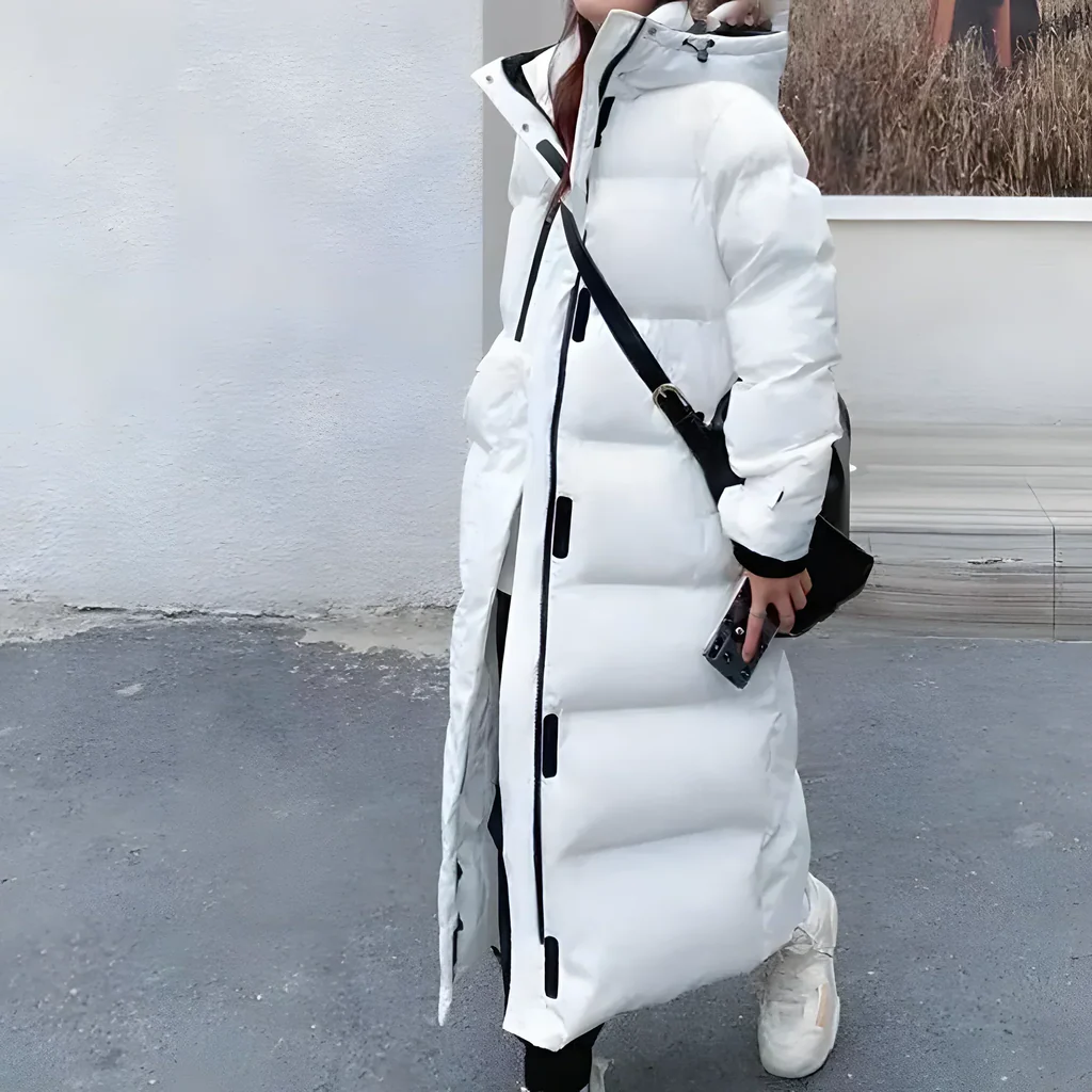Chaqueta larga elegante y cortavientos