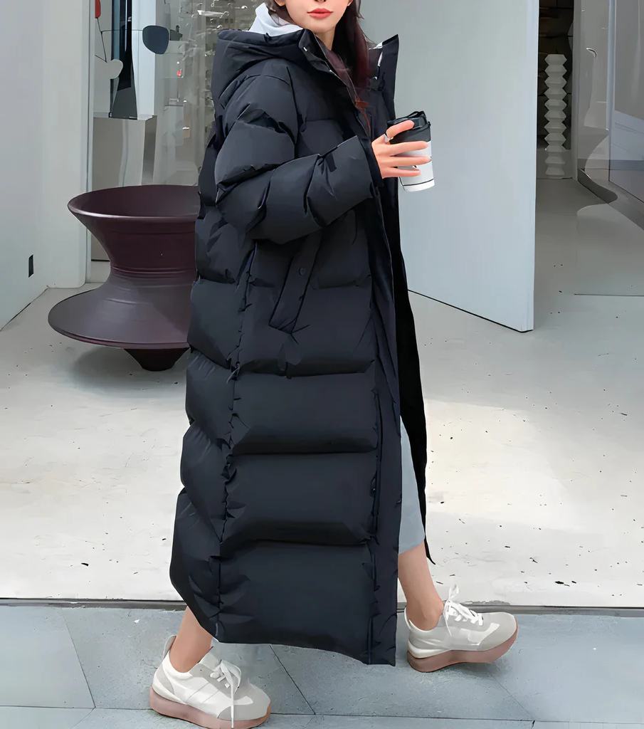 Chaqueta larga elegante y cortavientos