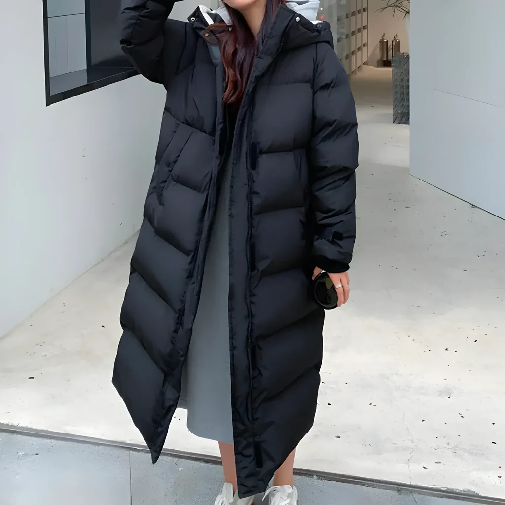Chaqueta larga elegante y cortavientos