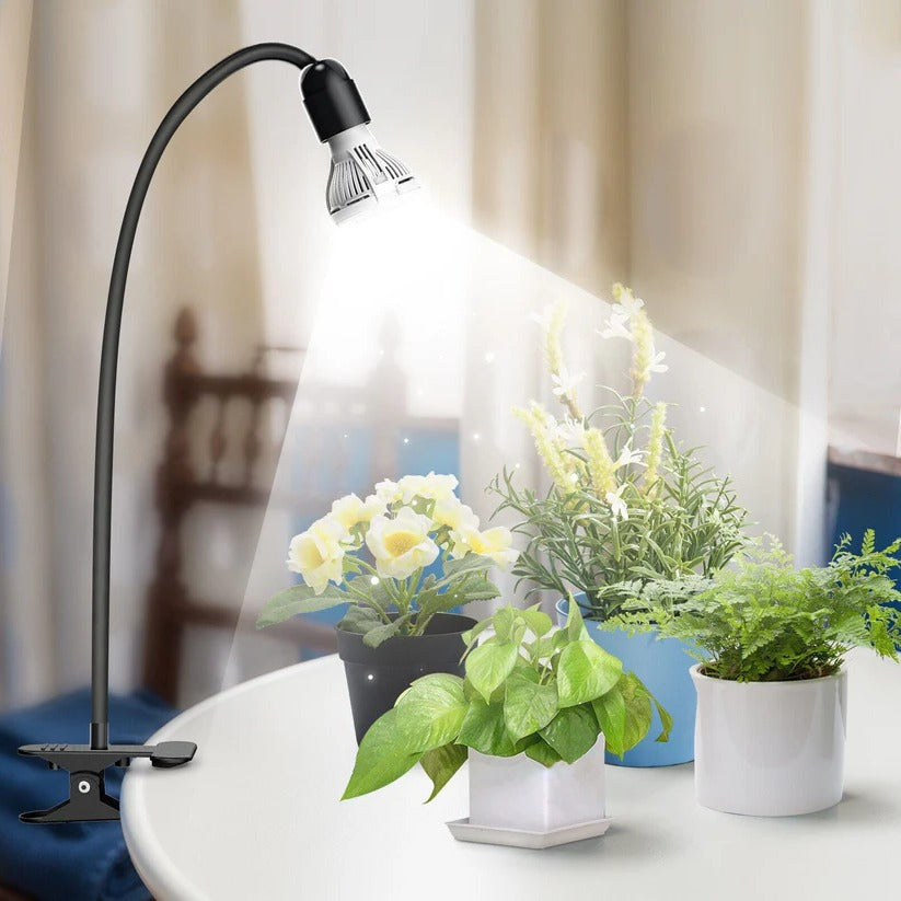 Lámpara de cultivo LED de cuello de cisne de espectro completo para plantas de interior con invernadero