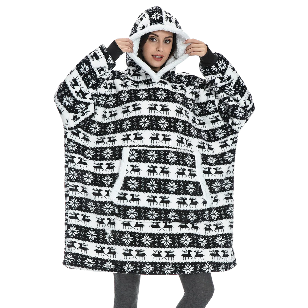 Sudadera con capucha y manta cómoda de gran tamaño
