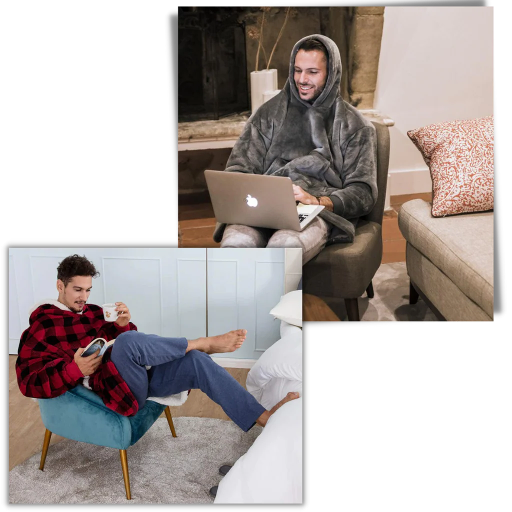Sudadera con capucha y manta cómoda de gran tamaño