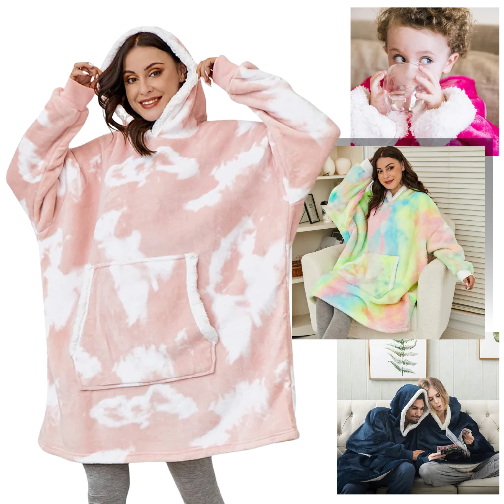 Sudadera con capucha y manta cómoda de gran tamaño