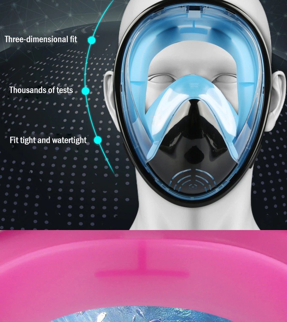 Máscara de buceo subacuática facial completa antivaho